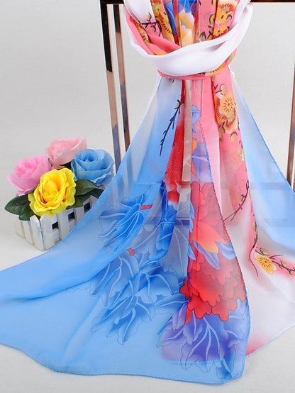 Scarves Daily Holiday Chiffon Vacation Casual Bohemia Sunscreen Outdoor Casual / Daily 1 PC for Women