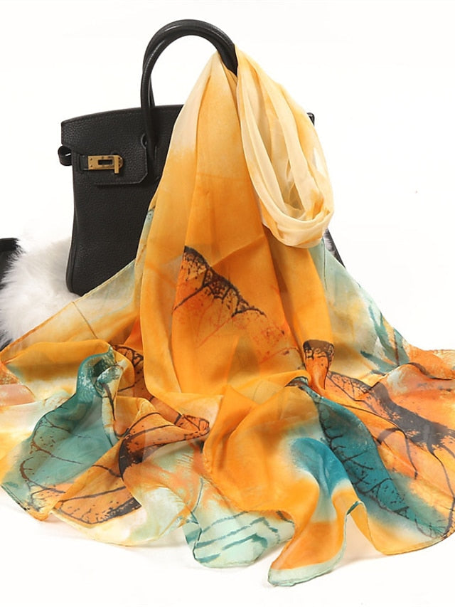 Flower Wrap Shawl Stole Scarf Scarves Holiday Thin Fashion Scarf for Female for Women
