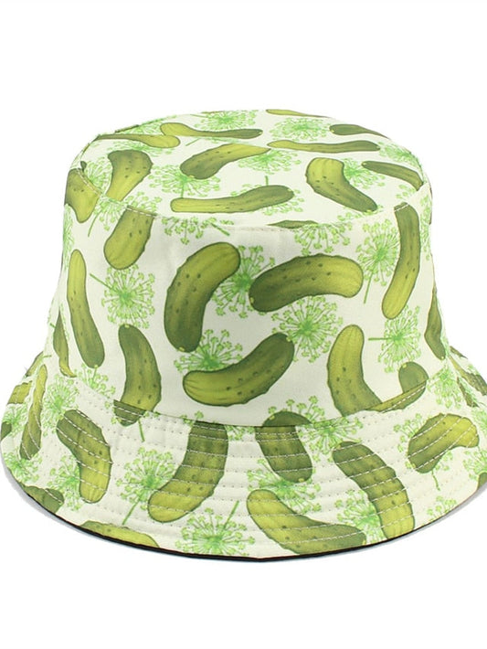New Double-sided Wear Fishing Print Hat Fisherman Cap for Girls Summer Bucket Hats Women Panama Hat for Women