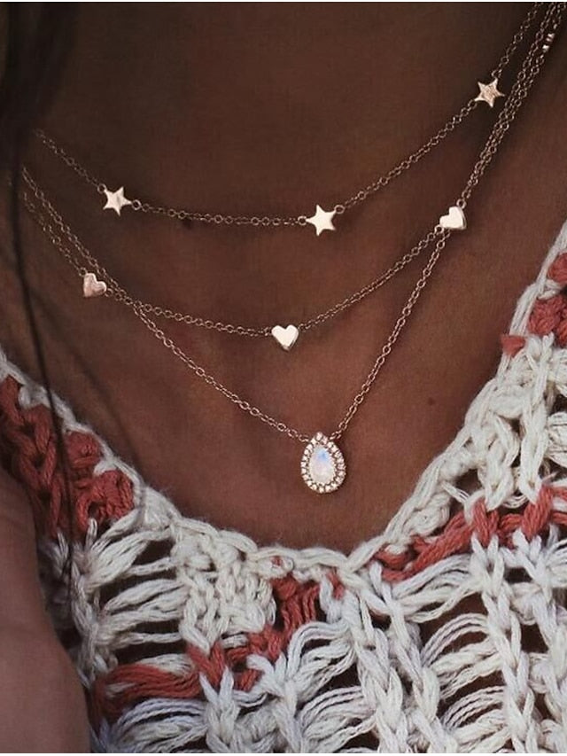1pc Long Necklace For Party / Evening Gift Alloy Coin Bar Star for Women
