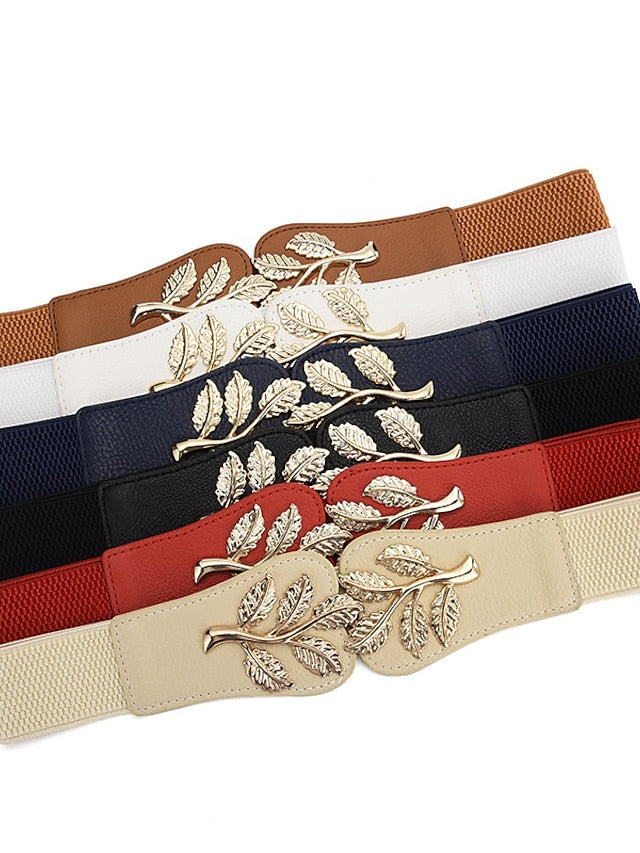 Wide Belt Corset Belt Canvas Metal Bucke Geometric Cord Wowen Formal Daily Holiday White Black Red Navy Blue for Women