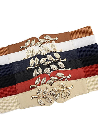 Wide Belt Corset Belt Canvas Metal Bucke Geometric Cord Wowen Formal Daily Holiday White Black Red Navy Blue for Women