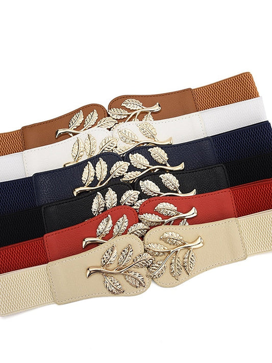 Wide Belt Corset Belt Canvas Metal Bucke Geometric Cord Wowen Formal Daily Holiday White Black Red Navy Blue for Women