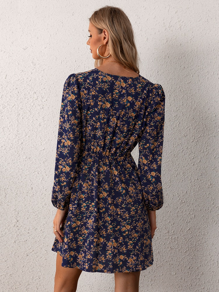 Vestido informal de verano con estampado floral para mujer | Ideal para primavera/verano