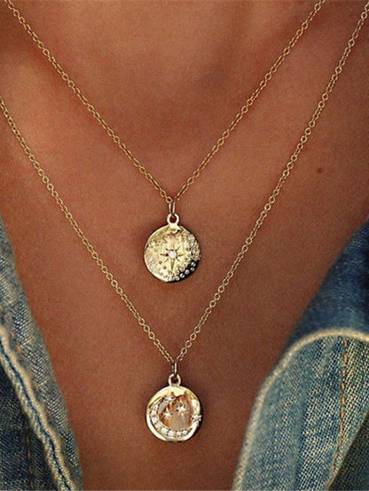 1pc Long Necklace For Party / Evening Gift Alloy Coin Bar Star for Women