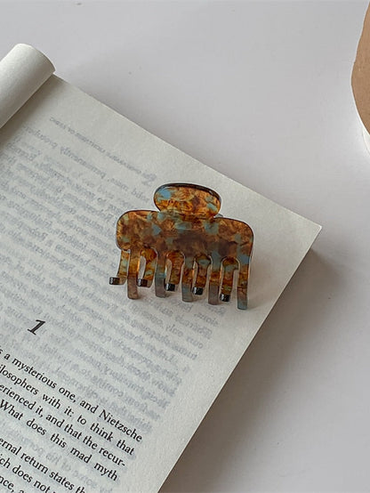 1PC Girls' Hair Hair Claw Various Hair Clip  Aliya&K 8 Pack For Women Girls Hair Claw Clips Matte Gold Crystal Hair Claws Acetic Acid Hair Clips for Women