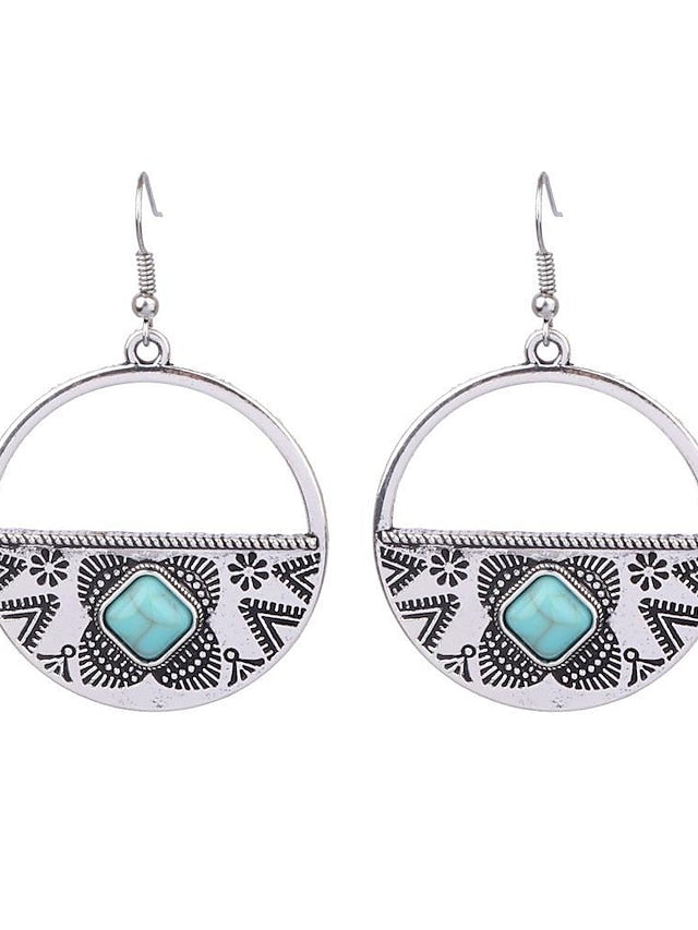 1 Pair Hanging Earrings For Daily Alloy Classic Totem Series for Women