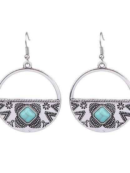1 Pair Hanging Earrings For Daily Alloy Classic Totem Series for Women