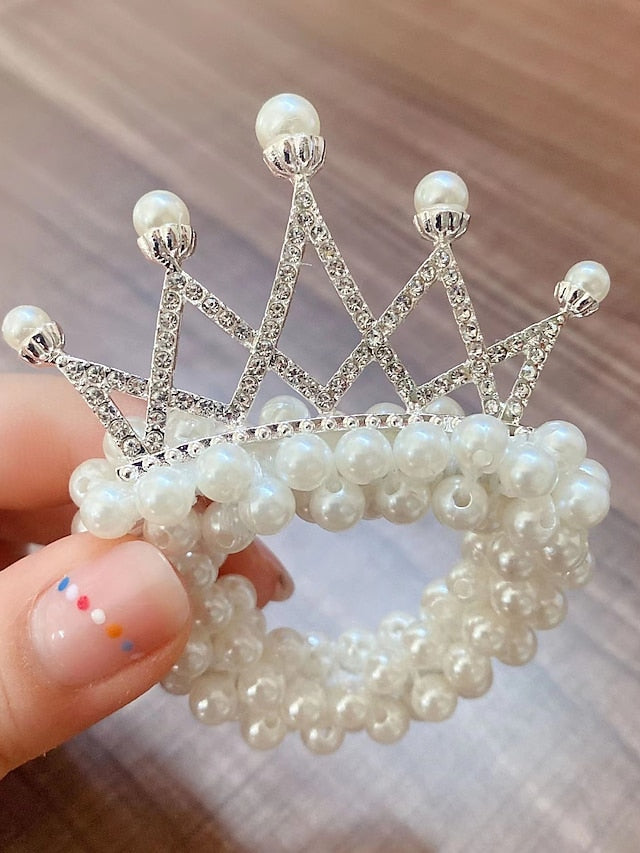 1pc Kid's Girls' Hair Ties Hair Tie For Street Daily Birthday Festival Head Handmade Imitation Pearl 1 2 3 for Women