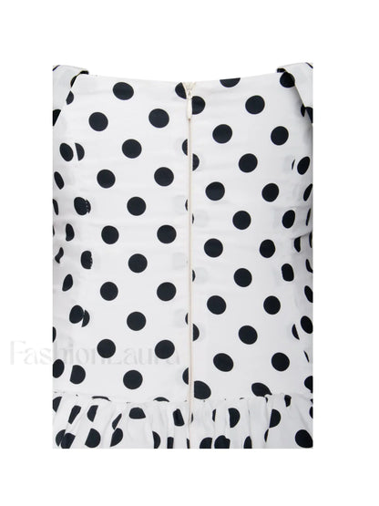 Umika Polka Dots Charming Bubble Hem Mini Dress