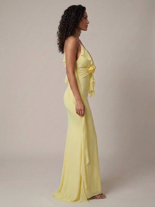 Elina Floral Open Maxi Dress