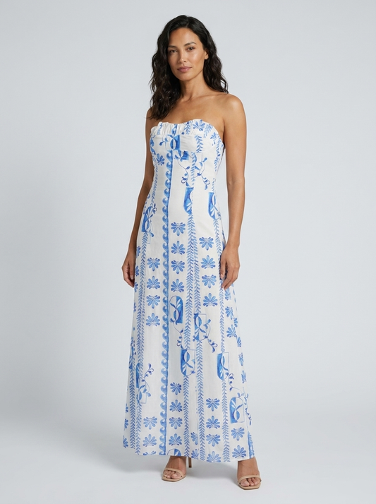 Celine Floral Bustier Maxi Dress