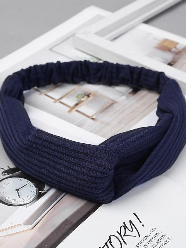 Women Twist Knotted Boho Stretchy Hair Bands Cross Turban for Women