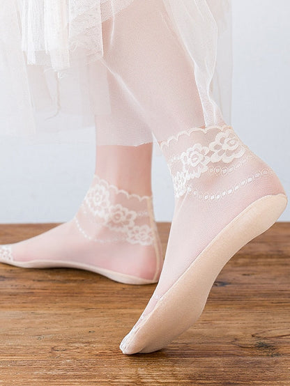 1 Pair Socks Standard Solid Colored Antibacterial / Deodorant / Leg Shaping Sweet Style / Simple Style Polyester / Cotton EU36-EU46 for Women