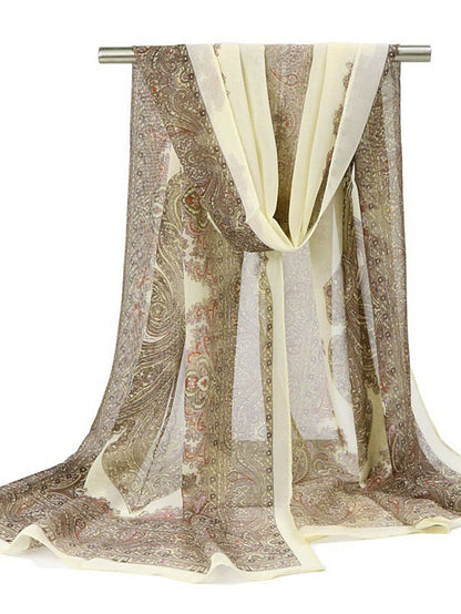 1pcs 160*50cm Multi-Style Holiday Gift Chiffon Print Scarf Wild Fashion Shawl Sunscreen Floral Scarf Scarves for Women