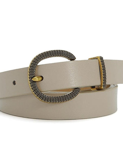PU Buckle Belt PU Leather Metal Bucke D-ring Classic Party Work Black Camel Brown Beige for Women
