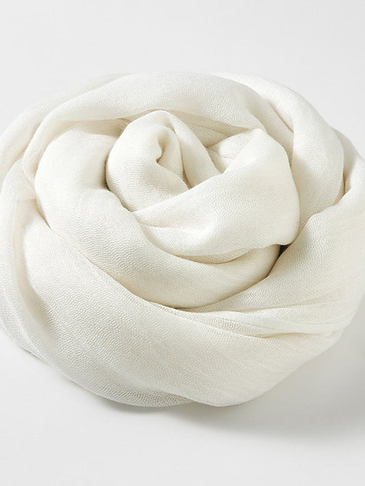 Shawls & Wraps Outdoor Dailywear Holiday White Yellow Pink Scarf Pure Color for Women