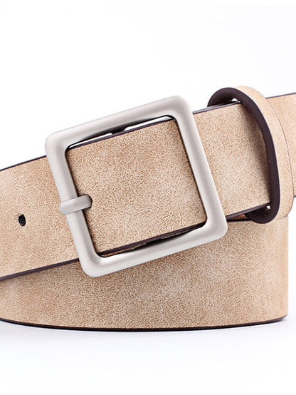Unisex PU Buckle Belt PU Leather Prong Buckle Plain Casual Classic Party Daily White Black Pink Red for Women