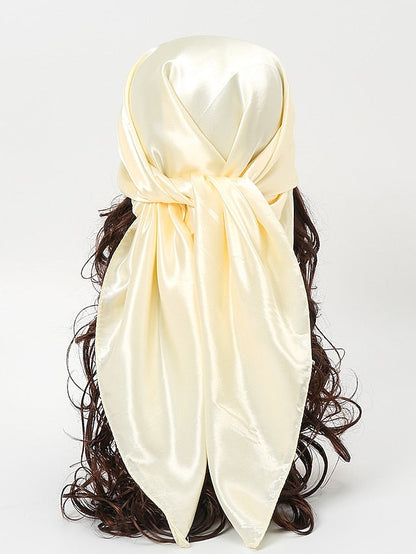 1pcs 90*90cm Solid Colors Neckerchief Hijab Scarf For Women Silk Satin Headband Hair Scarves Female Square Shawls Head Scarfs For Ladies for Women