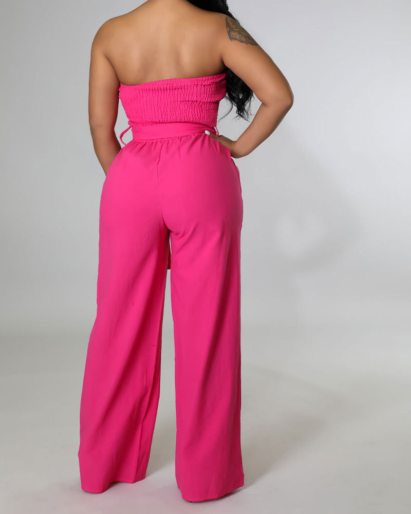 Tube Top High Waist Jumpsuit