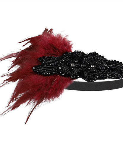 Hair Tie Textured Party Feather Headwear / Imitation Diamond / Wedding / Party Evening / Gold / Black for Women