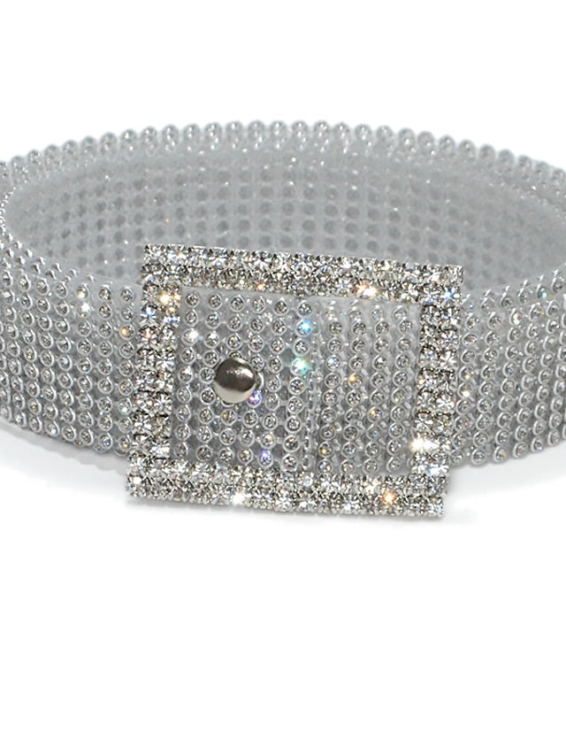 Corset Belt Plastic Rhinestone Buckle Crystal Rhinestone Casual Party Daily Silver Gold for Women