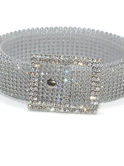 Corset Belt Plastic Rhinestone Buckle Crystal Rhinestone Casual Party Daily Silver Gold for Women