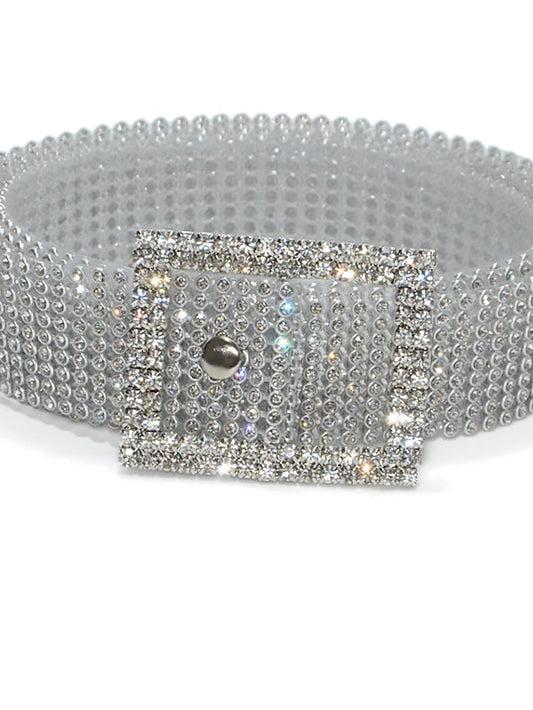 Corset Belt Plastic Rhinestone Buckle Crystal Rhinestone Casual Party Daily Silver Gold for Women