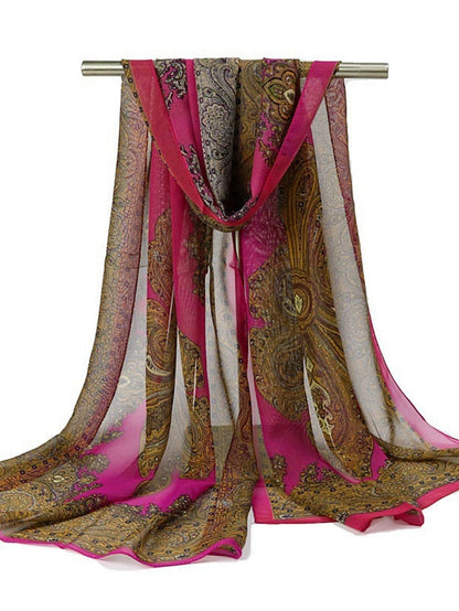 1pcs 160*50cm Multi-Style Holiday Gift Chiffon Print Scarf Wild Fashion Shawl Sunscreen Floral Scarf Scarves for Women