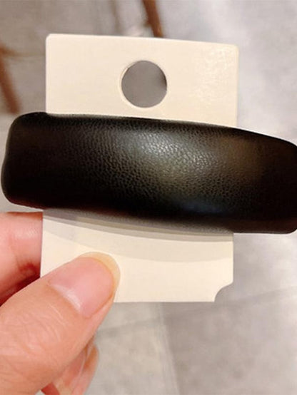 1PC Girls' Hair Clip For Classic PU Leather Pink Brown Grey for Women