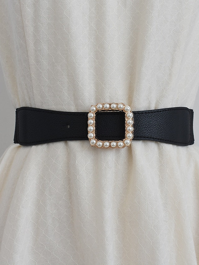 Belt Faux Leather White Black Skinny Belt Outdoor Dailywear Daily Holiday Pure Color / Spring / Summer / Fall / Winter for Women