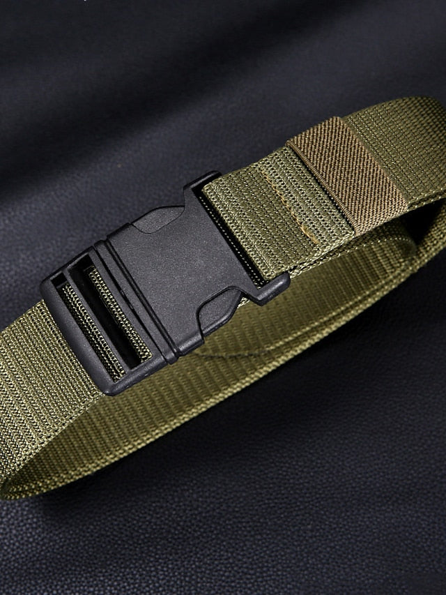 Men's Web Belt Canvas Plastic Buckle Plain Classic Casual Work Daily Black Blue Green Coffee for Women