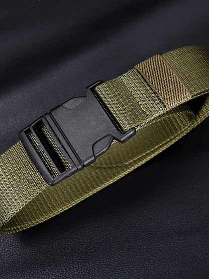 Men's Web Belt Canvas Plastic Buckle Plain Classic Casual Work Daily Black Blue Green Coffee for Women