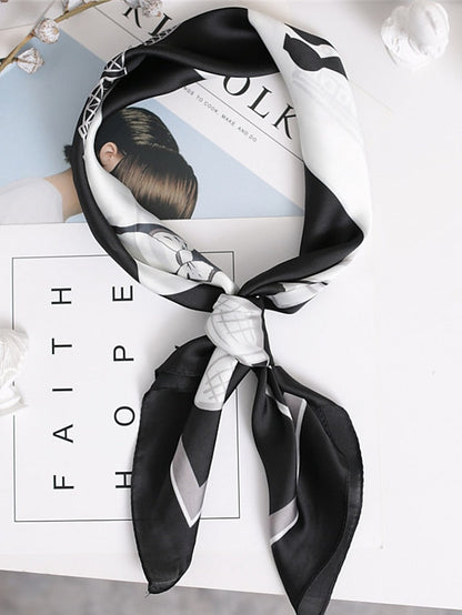 Square Scarf Infinity Scarf Date Work Outdoor White Pink Scarf Color Block for Women