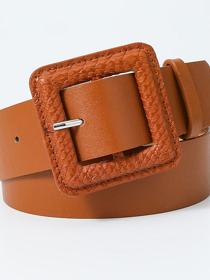 Unisex PU Buckle Belt PU Leather Prong Buckle Plain Classic Casual Party Work Violet Black White Pink for Women