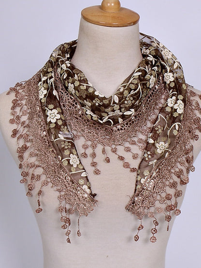 Scarves Satin Scarves Daily Holiday Cotton Polyester Vacation Bohemia Outdoor Casual 1pcs for Women