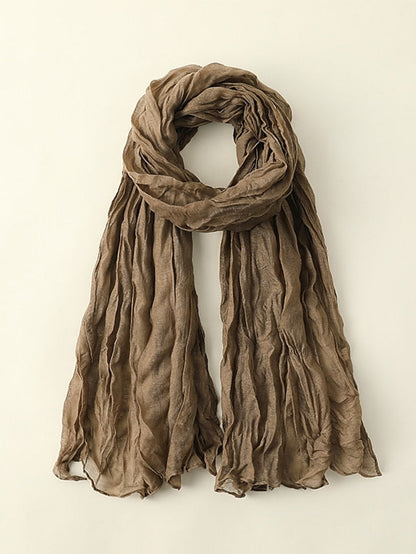 1pcs New Thin Pleated Women Scarf Hijabs Plain Color Girls Scarfs Ladies Shawl Wrap Headband Soft Warm Scarves for Women