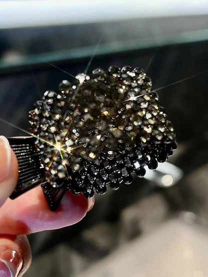 Hair Clip For Daily Classic Crystal Alloy Crown Rhinestone Grabber Pearl Rhinestone Grabber Crown Black Diamond Hair Clip for Women