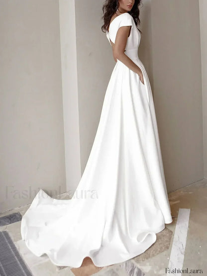 V-neck Ruffled Evening Long High Waist Elegant Party 2024 New Sexy Irregular Graduation Prom Dress