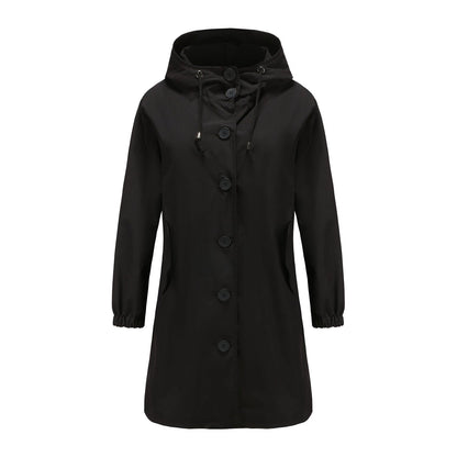 Chaqueta impermeable informal con capucha para mujer | Ideal para actividades al aire libre