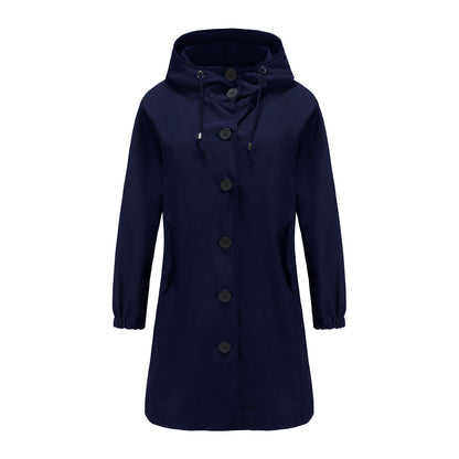 Chaqueta impermeable informal con capucha para mujer | Ideal para actividades al aire libre