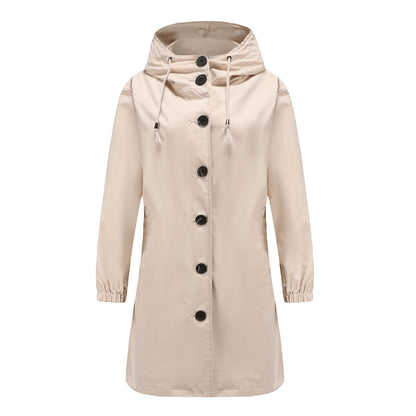 Chaqueta impermeable informal con capucha para mujer | Ideal para actividades al aire libre