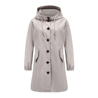 Chaqueta impermeable informal con capucha para mujer | Ideal para actividades al aire libre