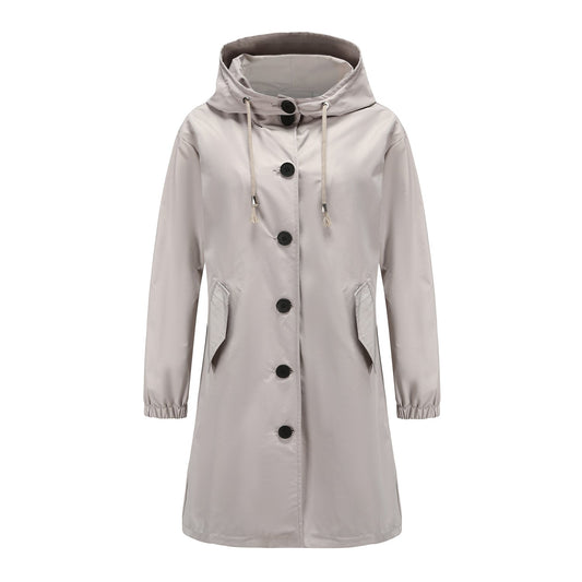 Chaqueta impermeable informal con capucha para mujer | Ideal para actividades al aire libre