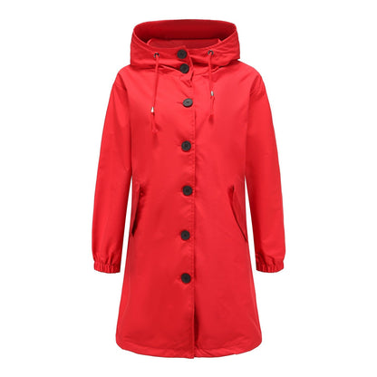 Chaqueta impermeable informal con capucha para mujer | Ideal para actividades al aire libre