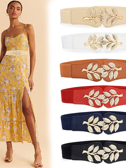Wide Belt Corset Belt Canvas Metal Bucke Geometric Cord Wowen Formal Daily Holiday White Black Red Navy Blue for Women