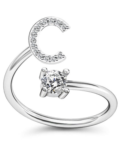 1PC Band Ring For Men's Crystal White Alloy Classic for Women