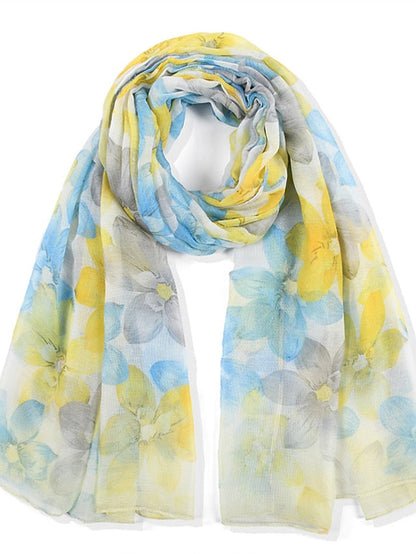 New High Quality Flower Scarf Women Long Scarves Candy Color Shawl Female Hijab Wrap Summer Beachwear Cover-ups for Women