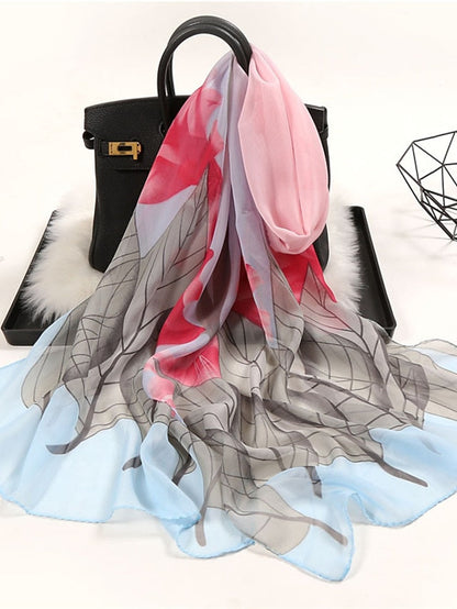 Spring Fashion Soft Scarf Women Retro Summer Chiffon Wrap Ladies Print Outdoor Beach Scarves And Shawl for Women