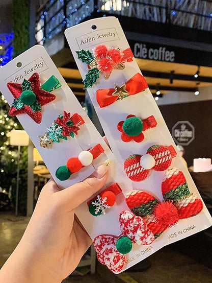 1PC Kid's Hair Accessory Set For Christmas Fabric Style 2 Style 3 Style 4 for Women
